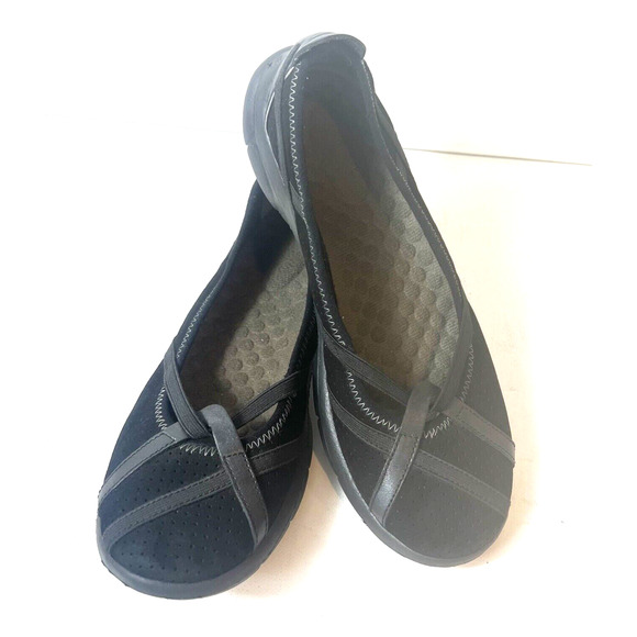Privo Shoes - Privo by Clarks Women 5.5M Comfort Casual Black Stretch Fabric Slip On Flat Shoe